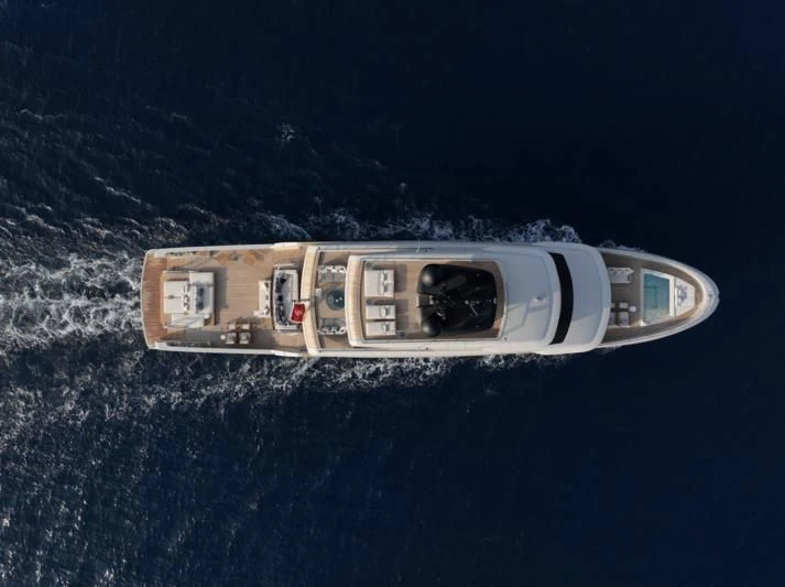 a satellite in outer space aboard LA LA LAND Yacht for Charter