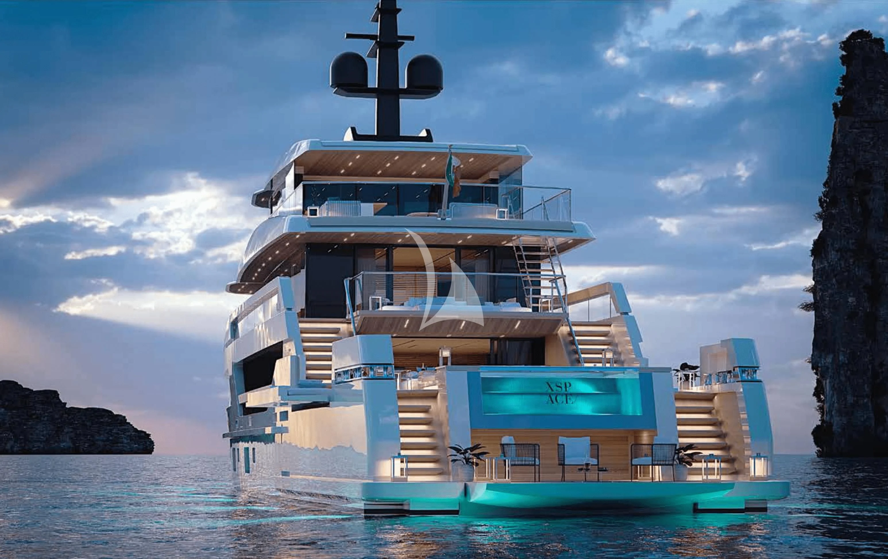 a boat on a body of water aboard LA LA LAND Yacht for Charter