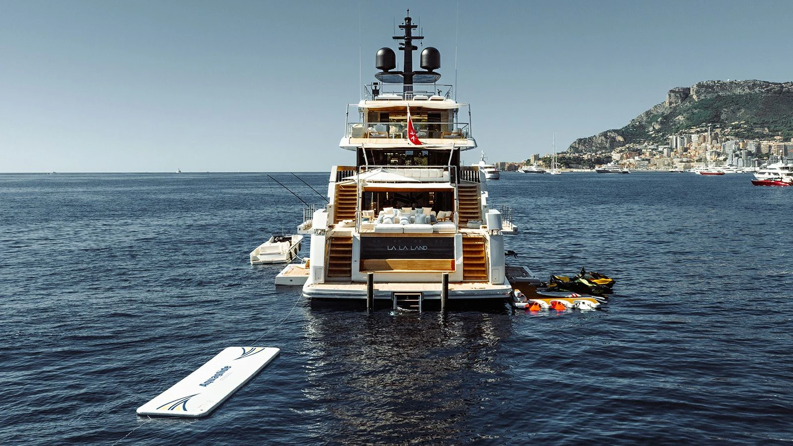 a boat in the water aboard LA LA LAND Yacht for Charter