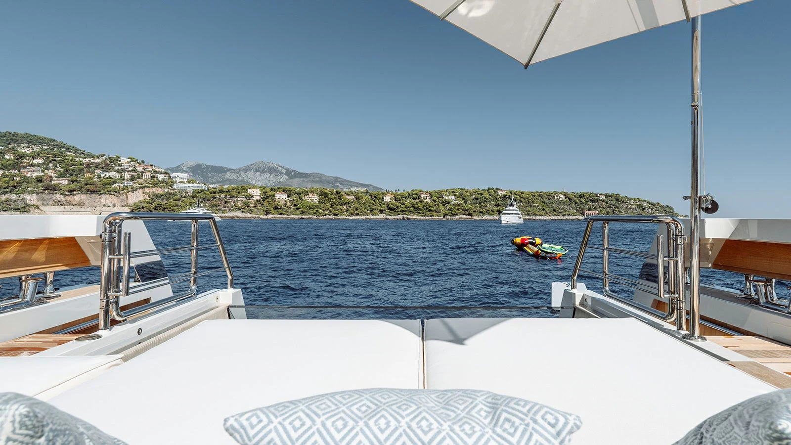 a boat on the water aboard LA LA LAND Yacht for Charter