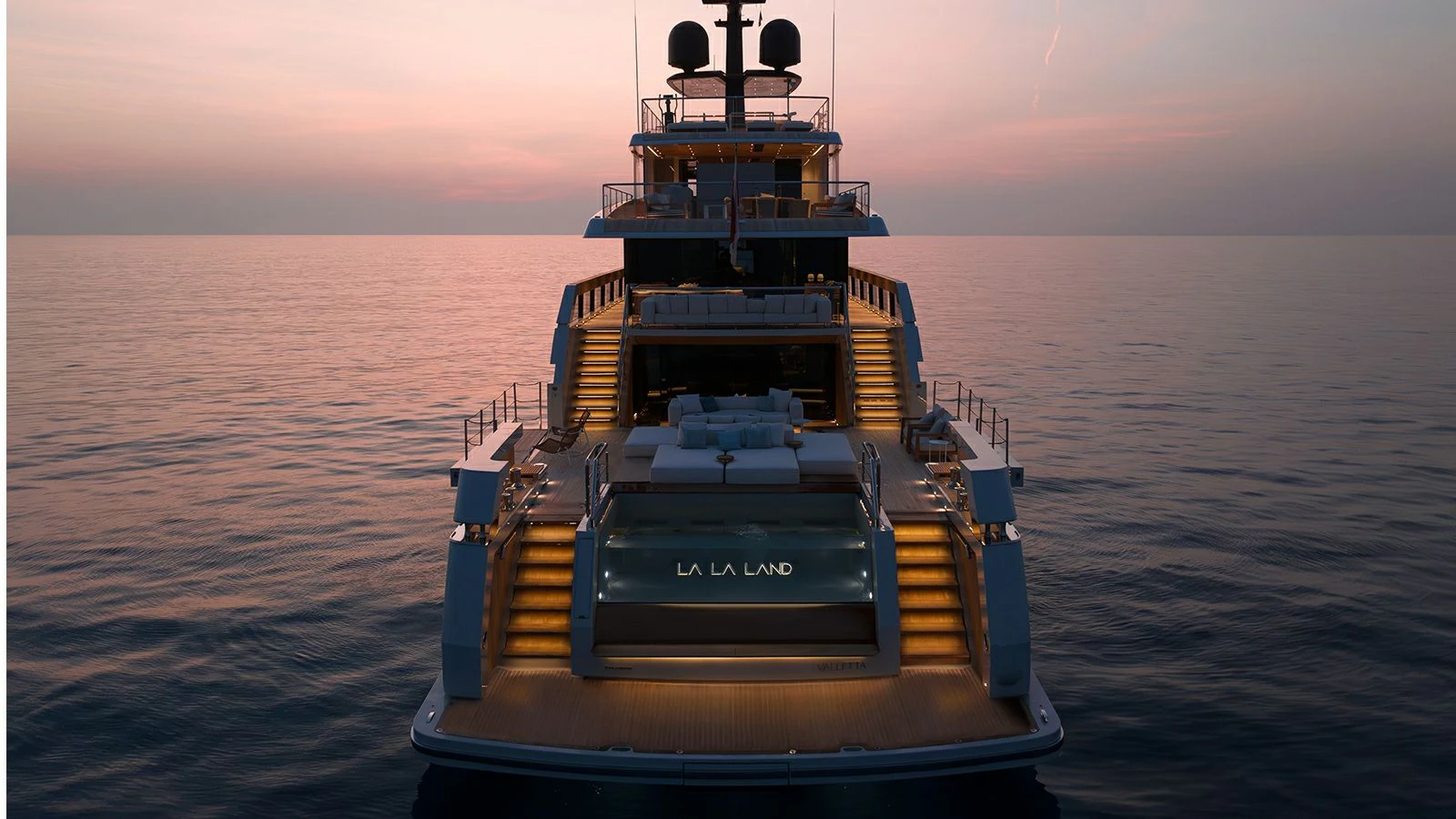 a boat in the water aboard LA LA LAND Yacht for Charter
