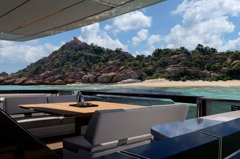 a boat on the water aboard REV Yacht for Sale