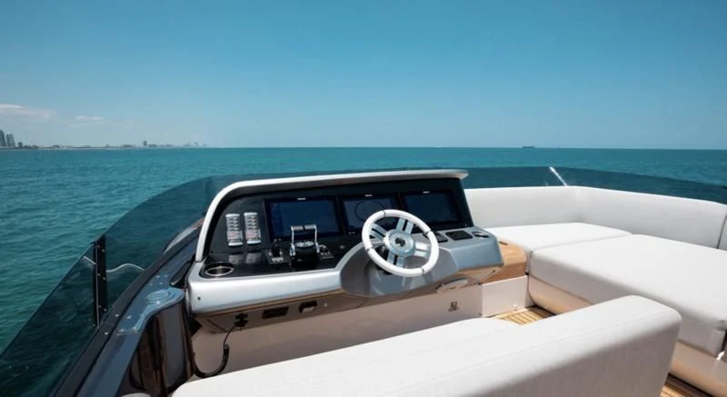 the front of a car on a boat aboard BASH II Yacht for Sale