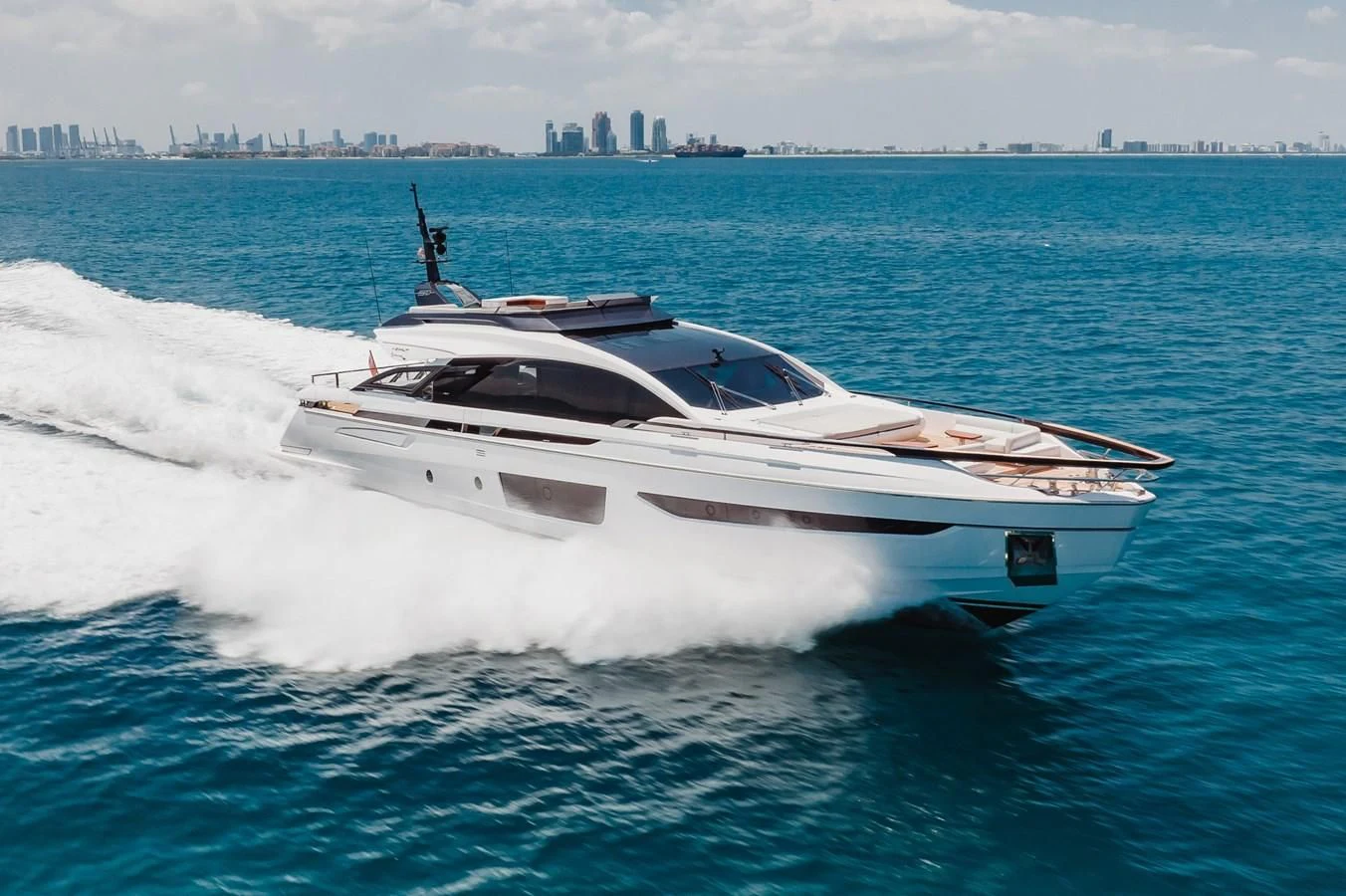 a white yacht on the water aboard BASH II Yacht for Sale
