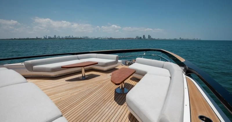 a boat on a deck aboard BASH II Yacht for Sale