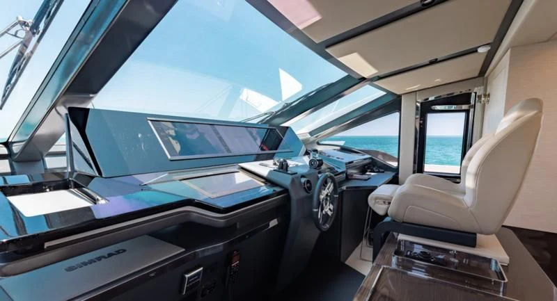 inside of a car aboard BASH II Yacht for Sale