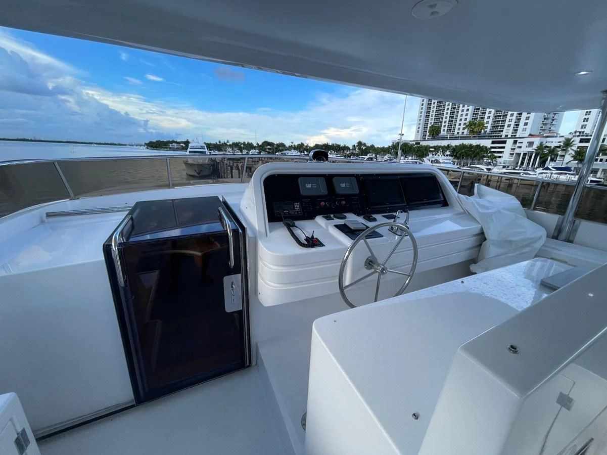 the inside of a car aboard HAPPY Yacht for Sale