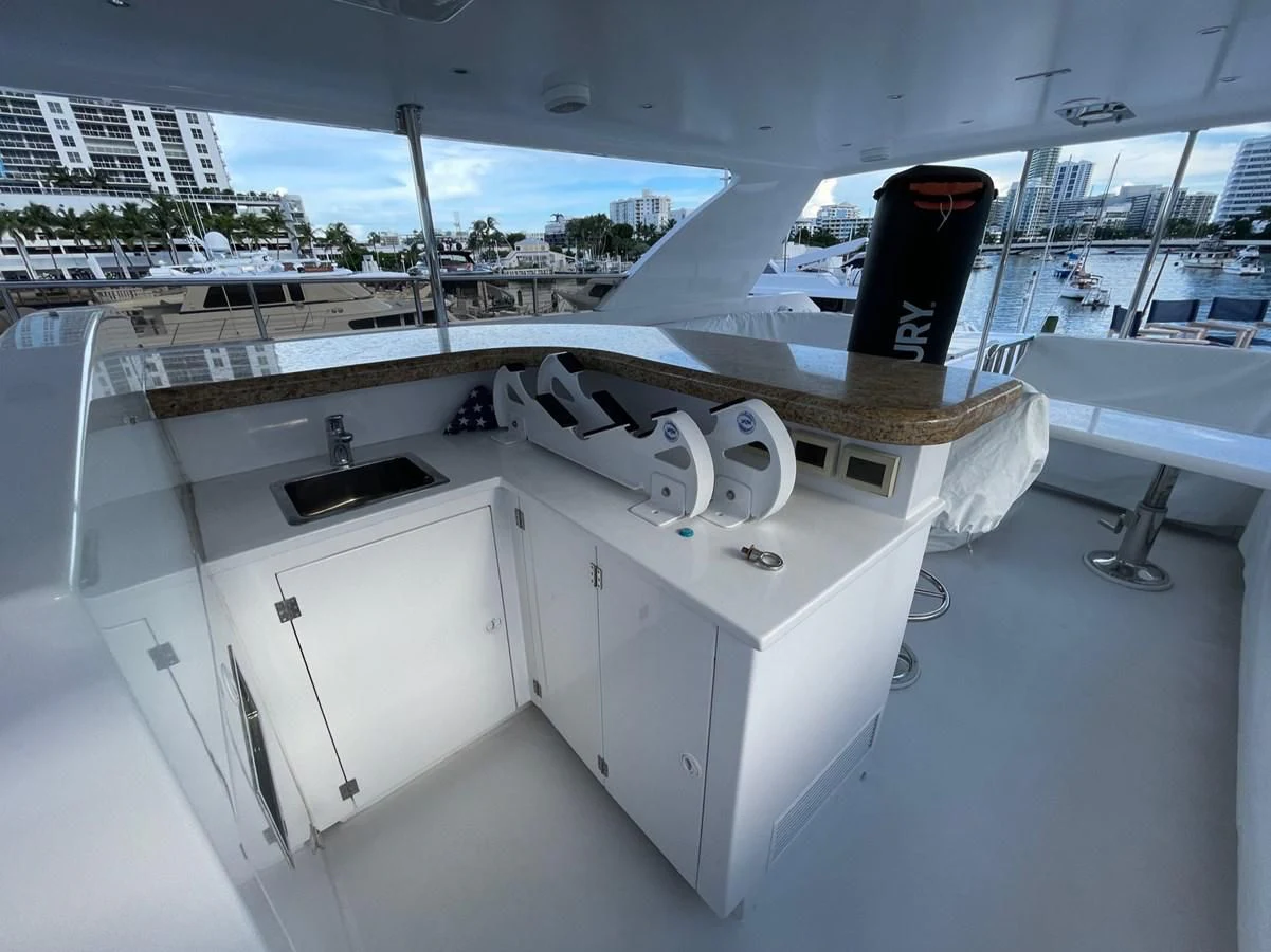 a large white machine with black text on it aboard HAPPY Yacht for Sale