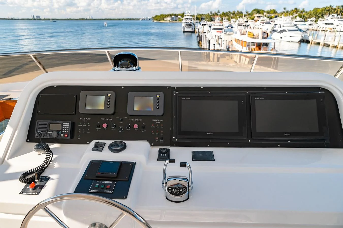 a dashboard of a car aboard HAPPY Yacht for Sale