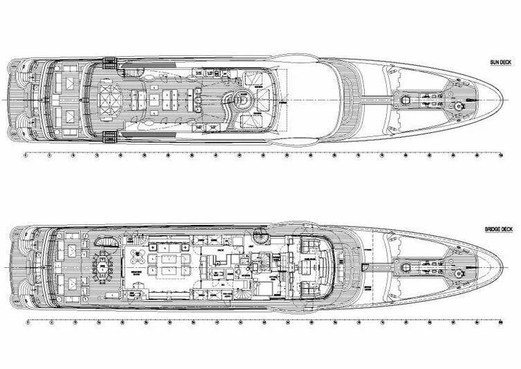 diagram, engineering drawing aboard DENIKI Yacht for Sale