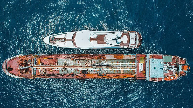 a ship in the water aboard DENIKI Yacht for Sale