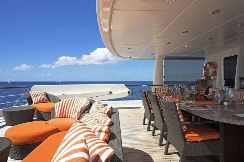 a boat on the water aboard DENIKI Yacht for Sale