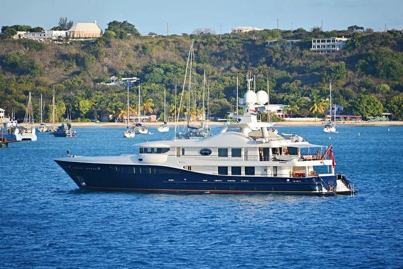 a boat in the water aboard DENIKI Yacht for Sale
