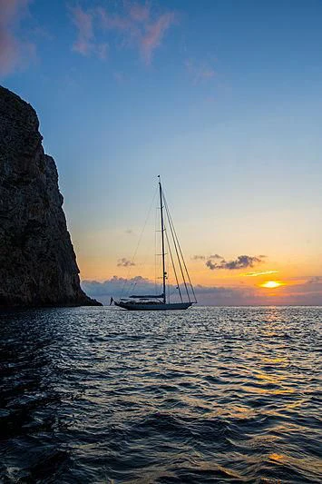 a sailboat on the water aboard VIJONARA Yacht for Sale