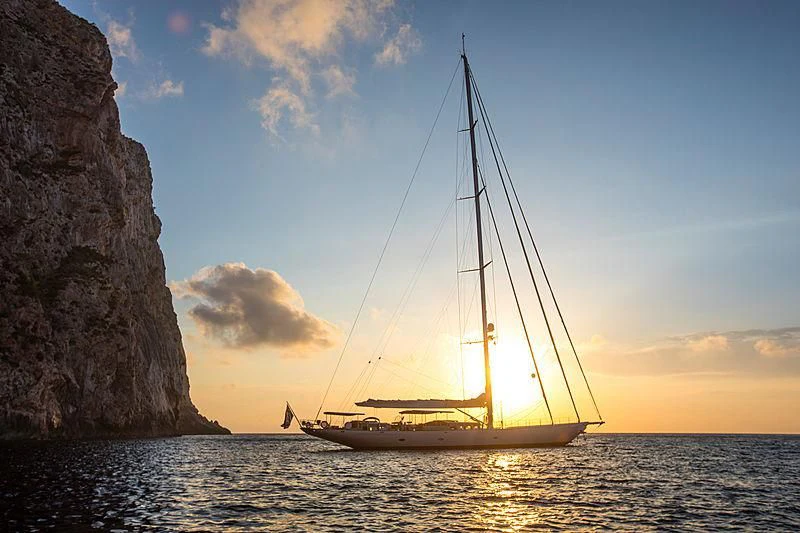 a sailboat on the water aboard VIJONARA Yacht for Sale