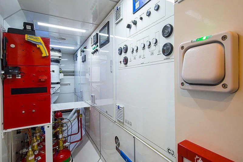a room with machines and equipment aboard VIJONARA Yacht for Sale