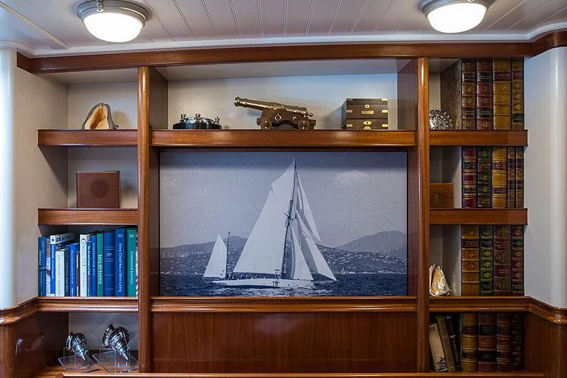 a tv on a shelf aboard VIJONARA Yacht for Sale