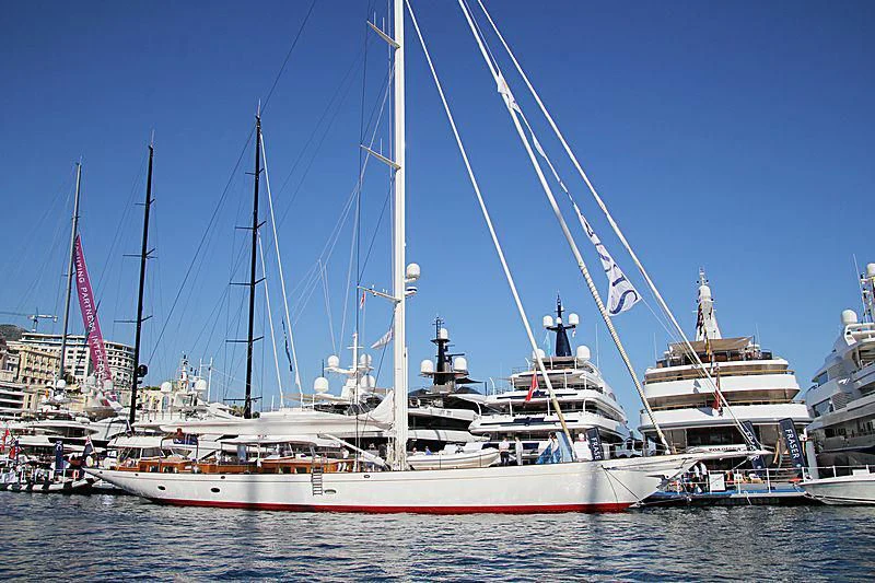a large boat in the water aboard VIJONARA Yacht for Sale