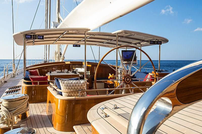 the deck of a boat aboard VIJONARA Yacht for Sale
