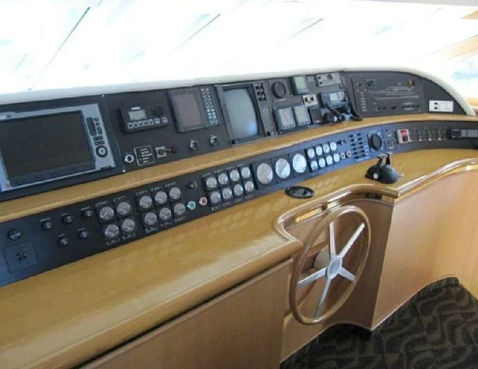 a brown typewriter with a white sheet of paper on it aboard LARA'S THEME Yacht for Sale