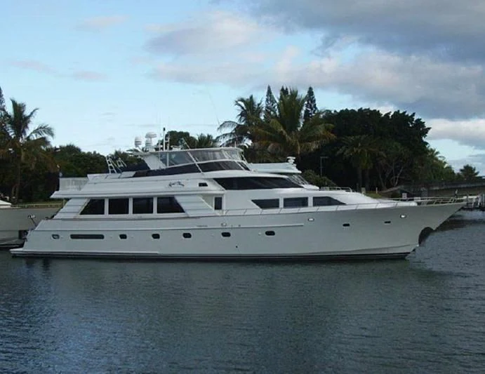 a boat on the water aboard LARA'S THEME Yacht for Sale