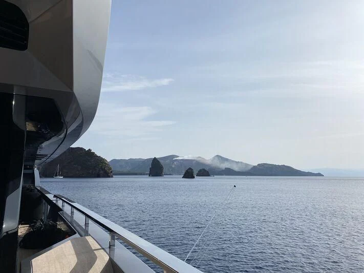 a boat on the water aboard PANDION PEARL Yacht for Charter