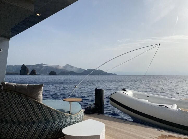 a boat on the water aboard PANDION PEARL Yacht for Charter