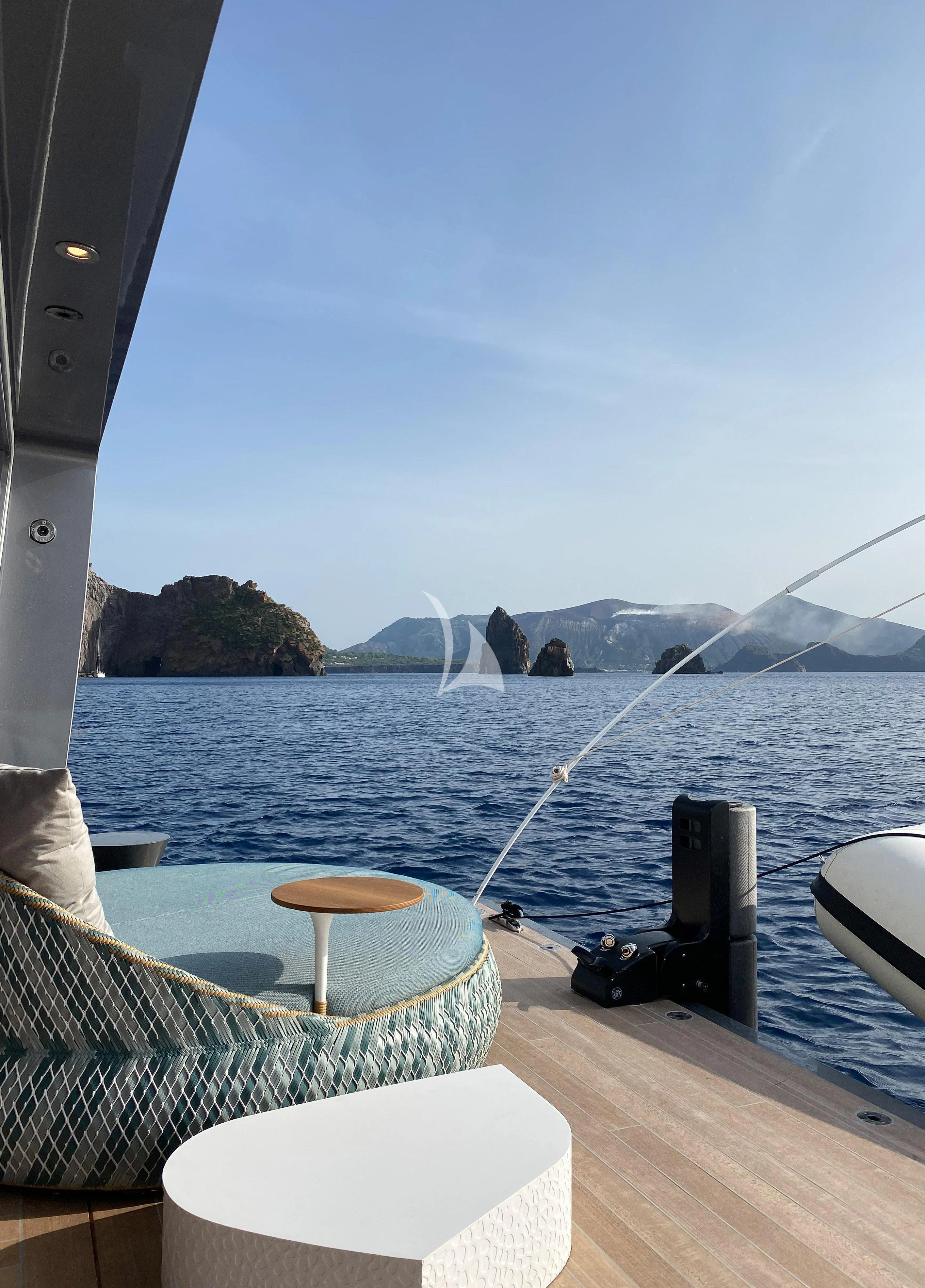 a boat on the water aboard PANDION PEARL Yacht for Charter
