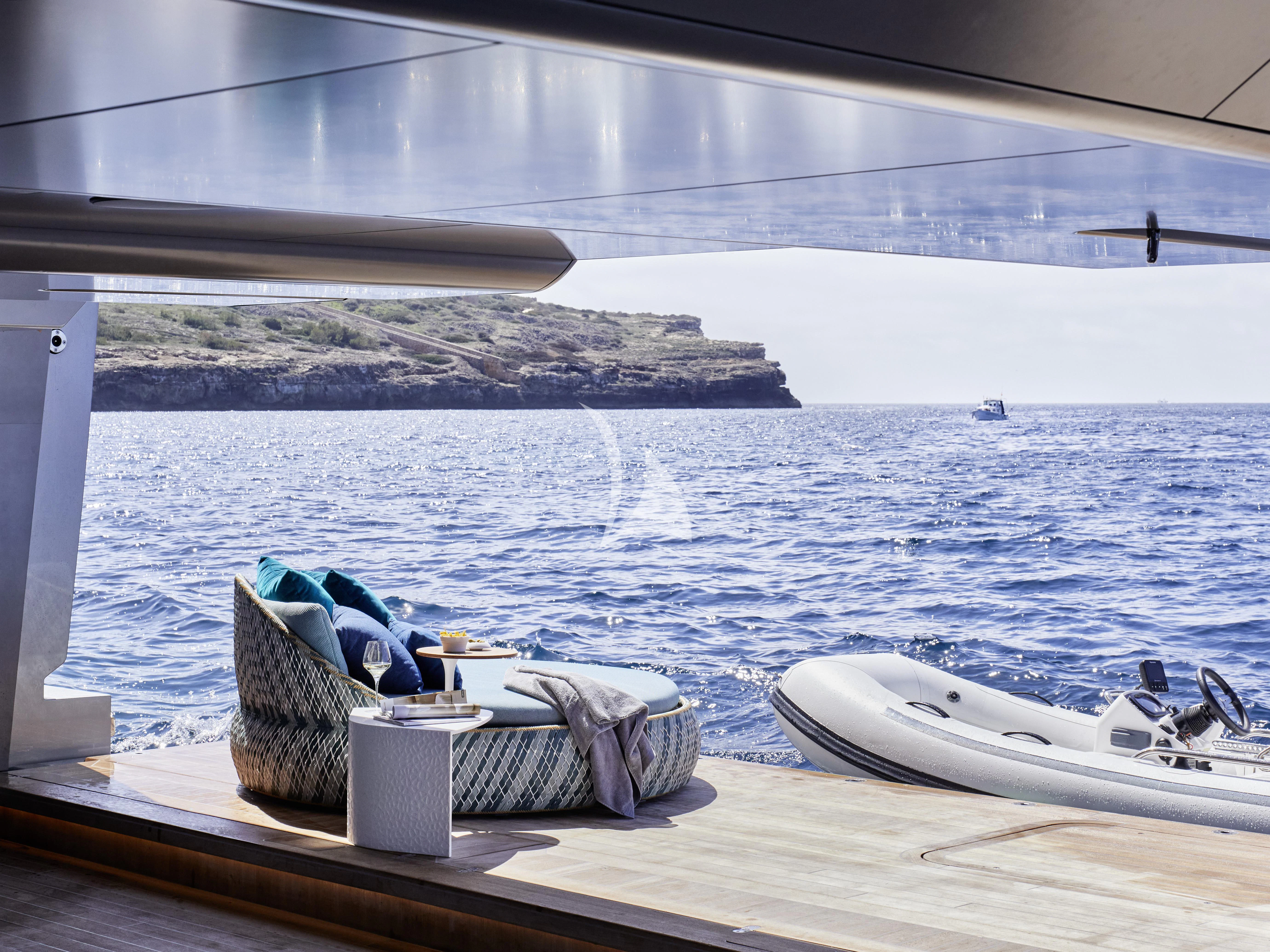 a boat on the water aboard PANDION PEARL Yacht for Charter