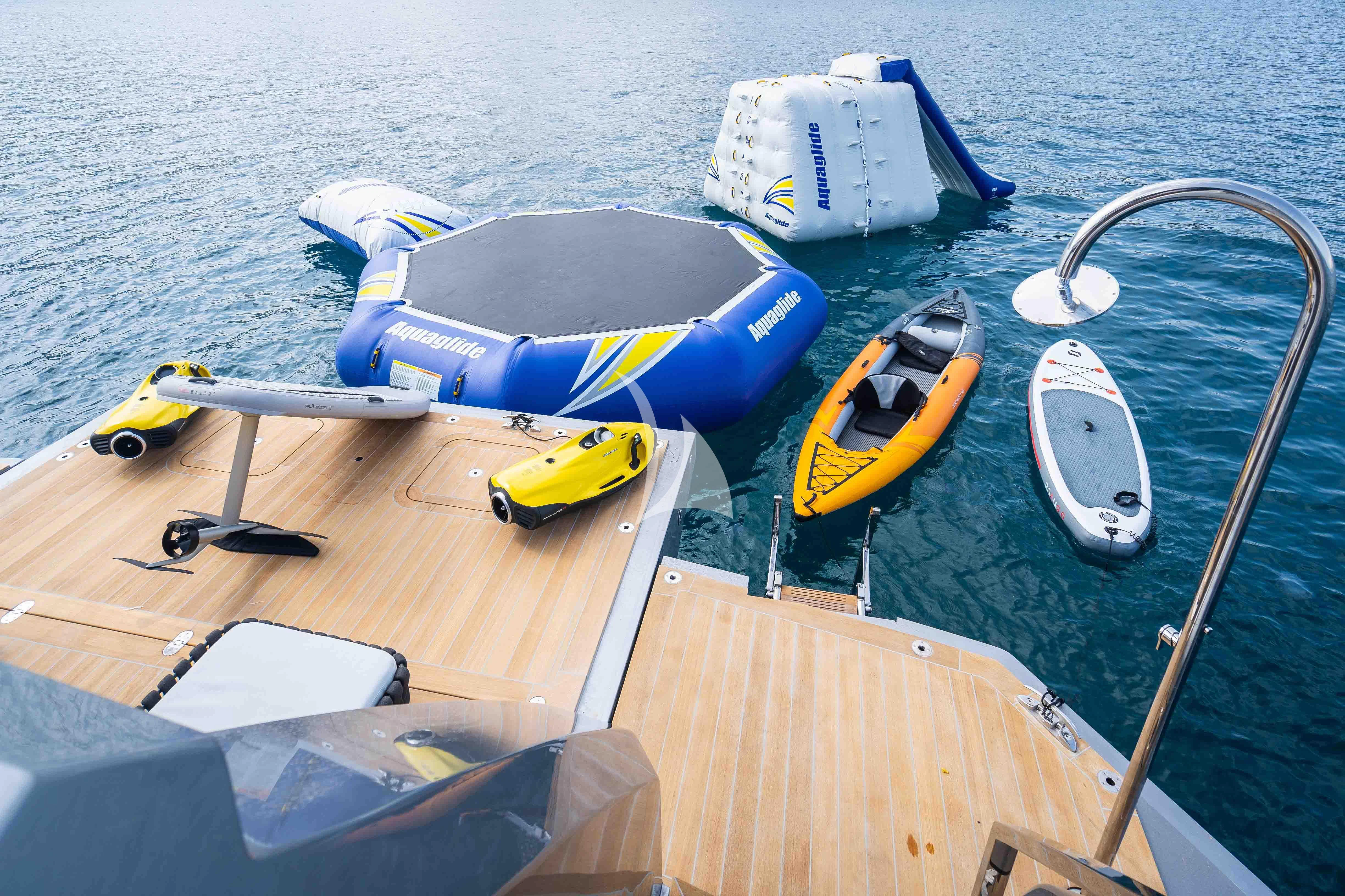 a boat on the water aboard PANDION PEARL Yacht for Charter