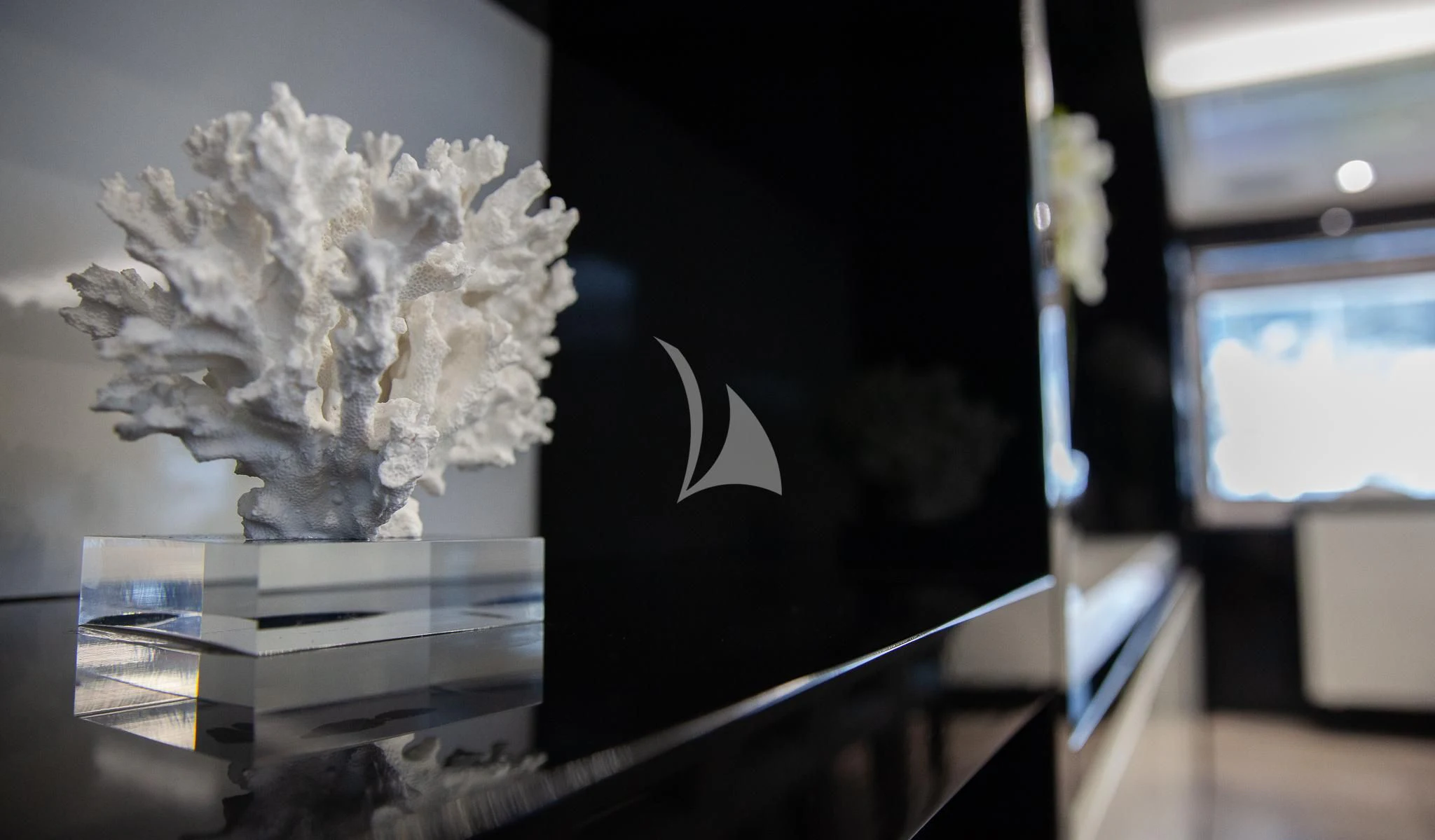 a tv on a stand aboard SONISHI Yacht for Sale