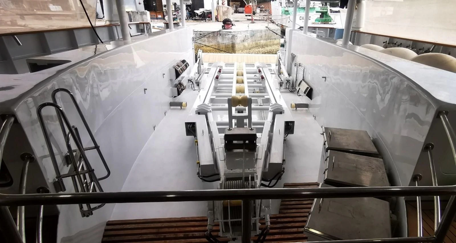 inside of a factory aboard GOODWILL Yacht for Sale