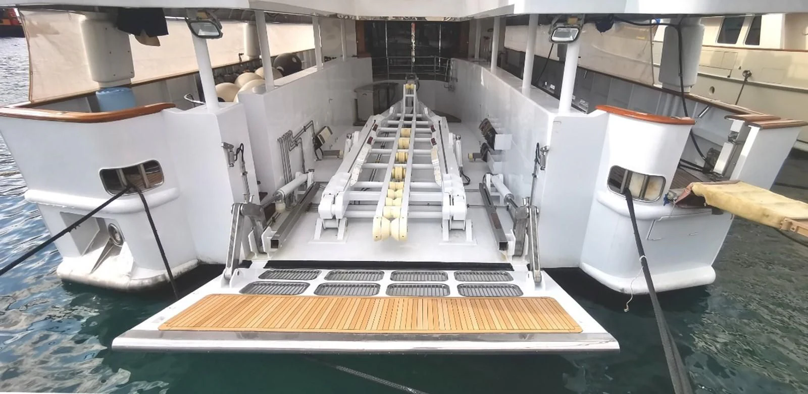 a large white machine with a metal frame aboard GOODWILL Yacht for Sale