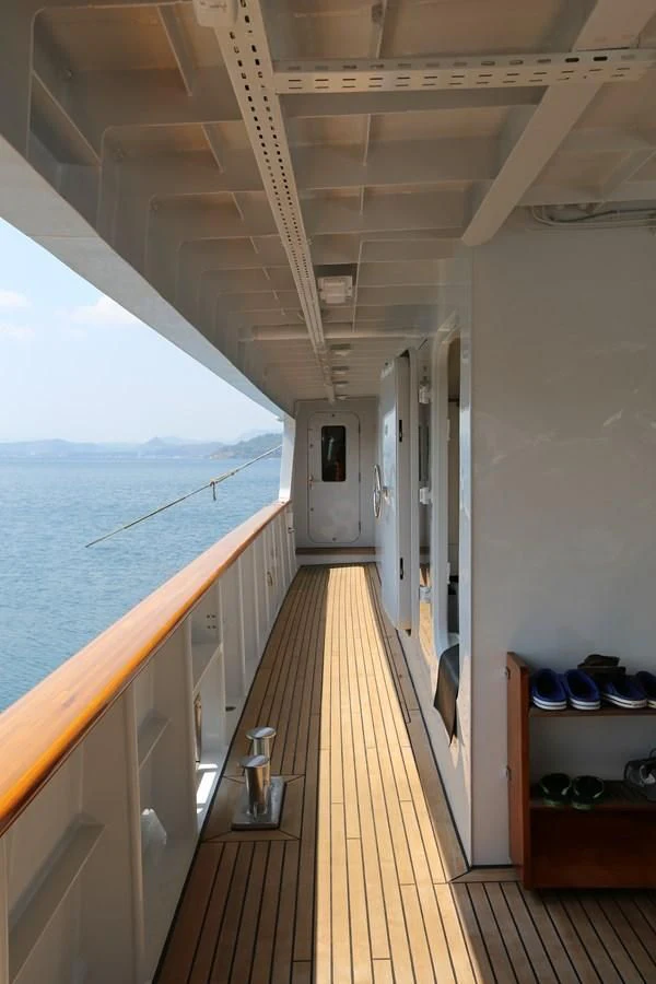 a wooden deck on a boat aboard GOODWILL Yacht for Sale