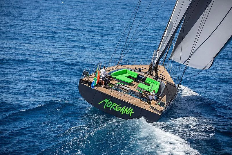 a boat sailing on the sea aboard MORGANA Yacht for Sale
