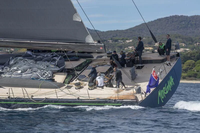a group of people on a boat aboard MORGANA Yacht for Sale