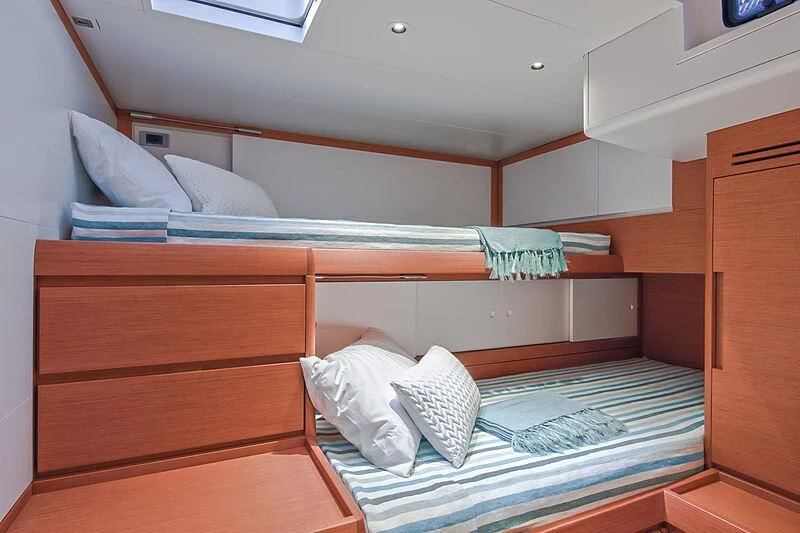 a room with bunk beds aboard MORGANA Yacht for Sale