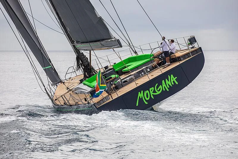 a boat sailing on the sea aboard MORGANA Yacht for Sale
