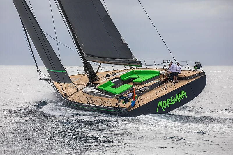 a boat sailing on the sea aboard MORGANA Yacht for Sale