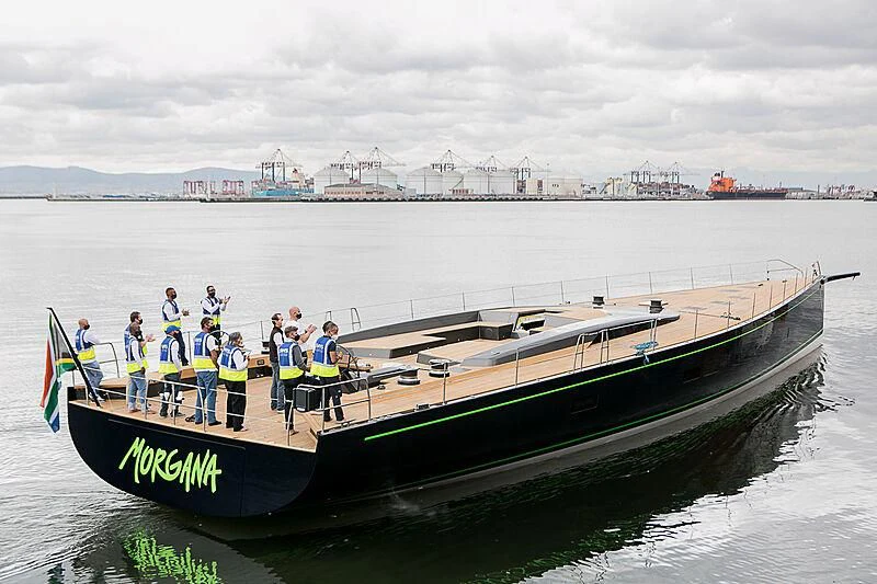a group of people on a boat aboard MORGANA Yacht for Sale