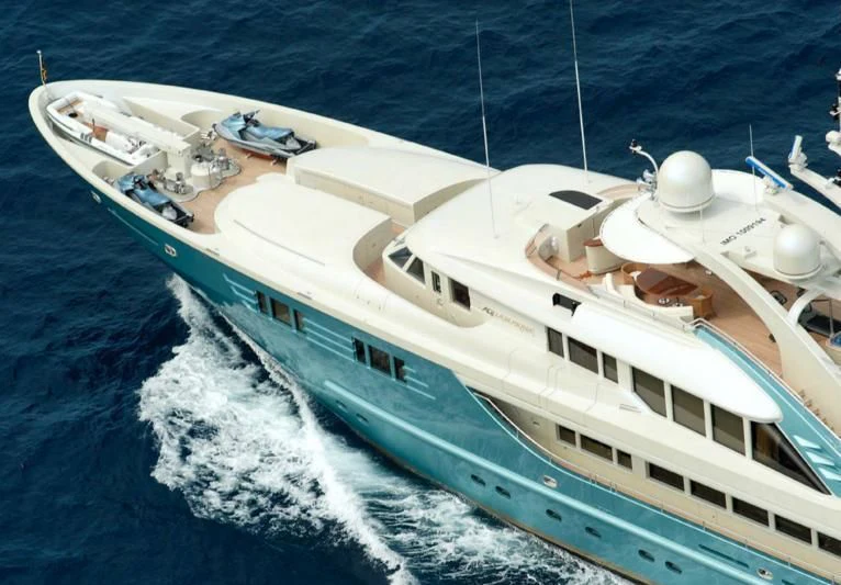 a boat on the water aboard AQUAMARINA Yacht for Sale