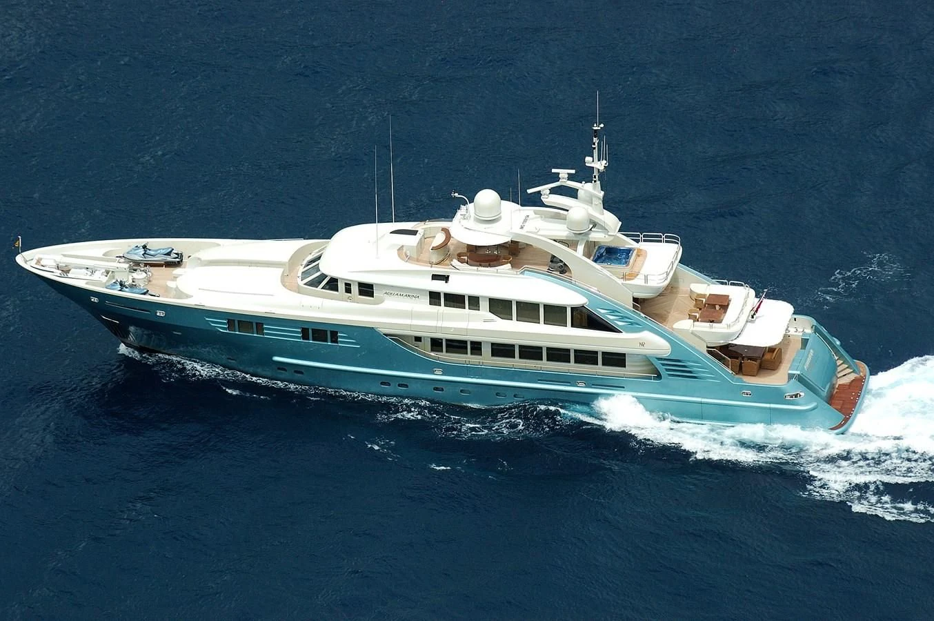 a boat on the water aboard AQUAMARINA Yacht for Sale