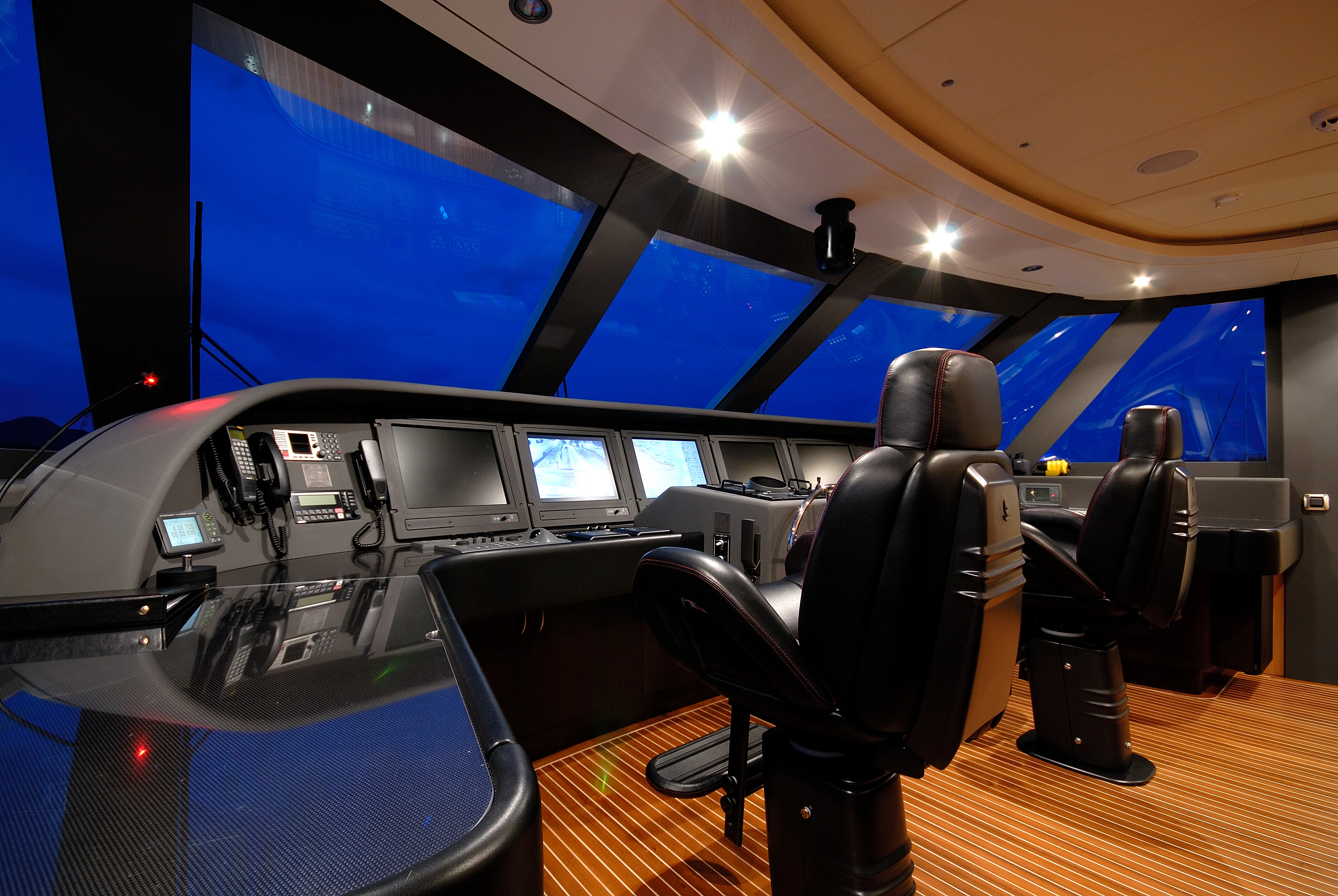 inside of a car aboard AQUAMARINA Yacht for Sale