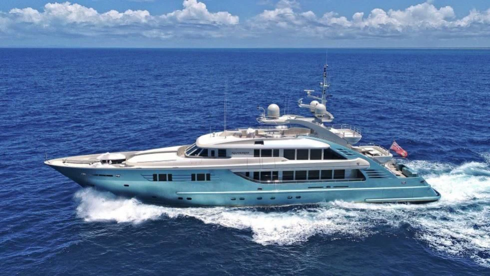 a boat on the water aboard AQUAMARINA Yacht for Sale