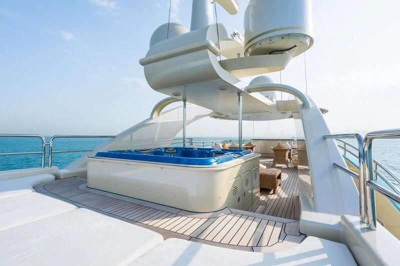 a boat on a deck aboard AQUAMARINA Yacht for Sale