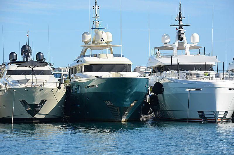 several boats in the water aboard AQUAMARINA Yacht for Sale