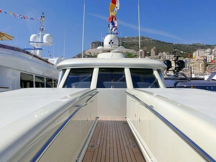 a boat with a person on it aboard AQUAMARINA Yacht for Sale