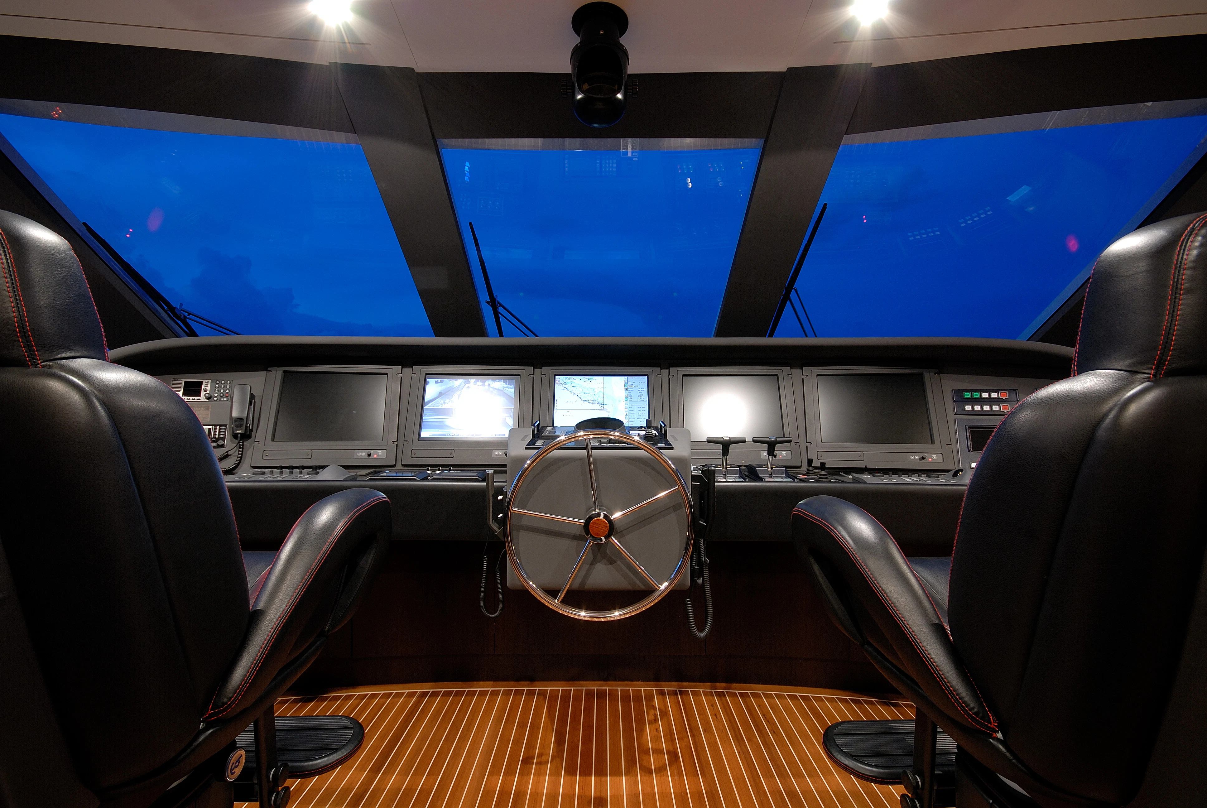 inside of a car aboard AQUAMARINA Yacht for Sale