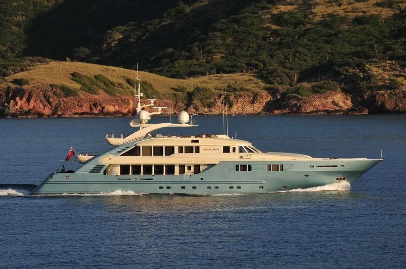 a boat on the water aboard AQUAMARINA Yacht for Sale