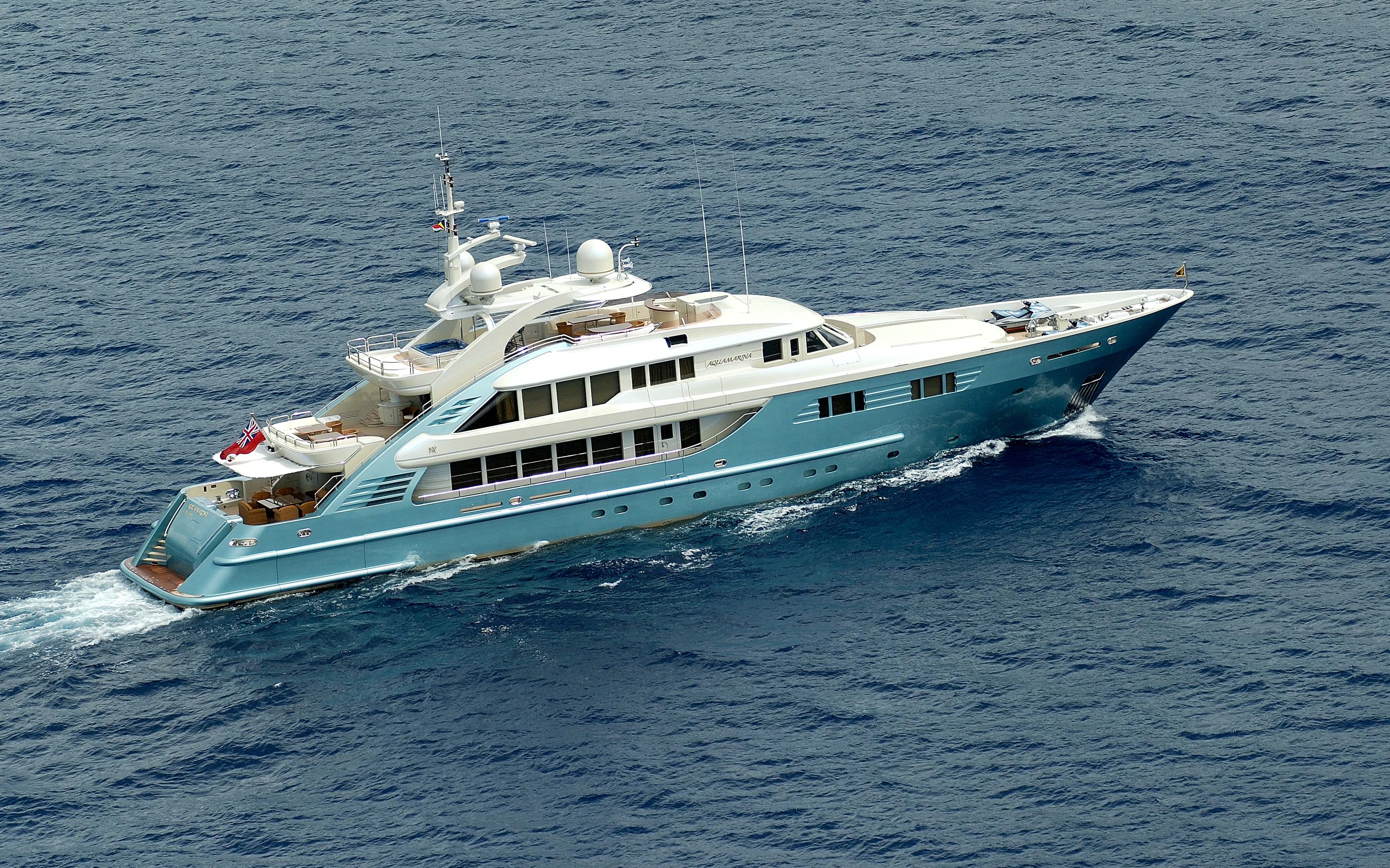 a boat on the water aboard AQUAMARINA Yacht for Sale